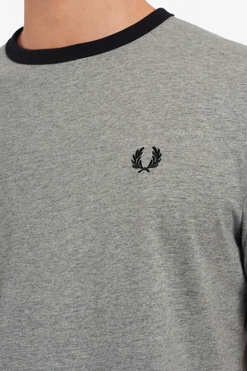 Camiseta Fred Perry Ringer Gris / Negro