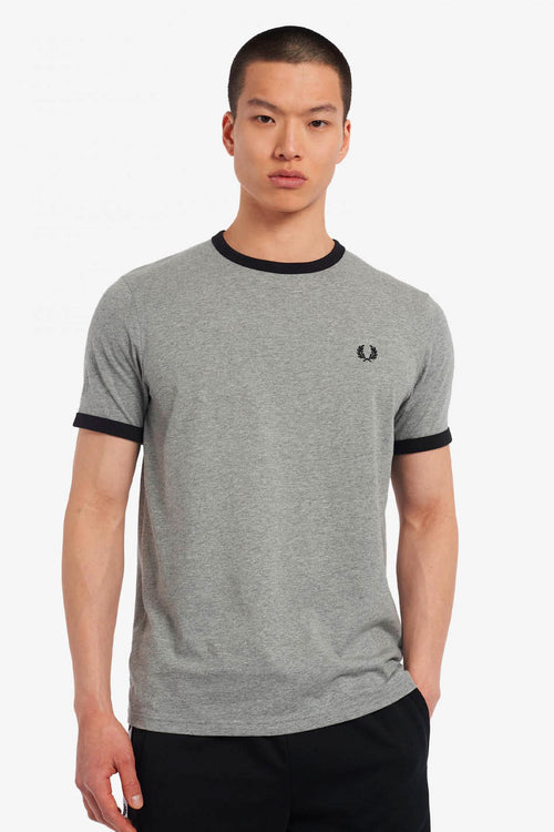 Camiseta Fred Perry Ringer Gris / Negro