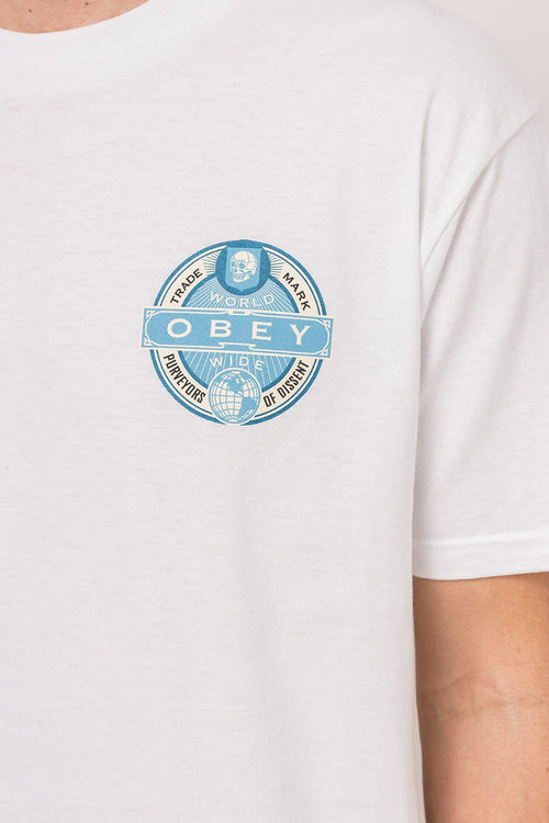 White Obey Purveyors Of Dissent T-shirt