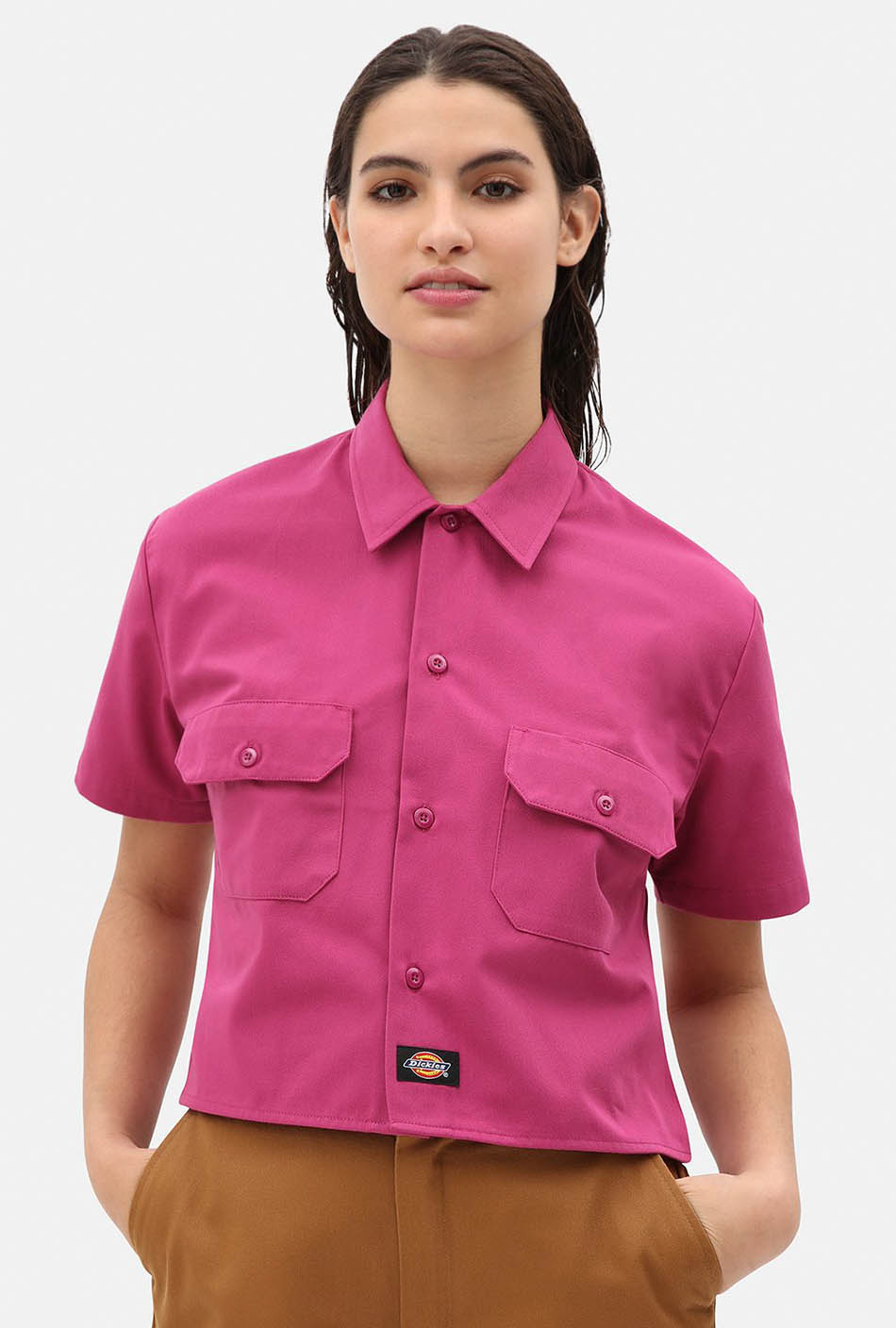 Camisa Dickies Cropped Work Pink Berry