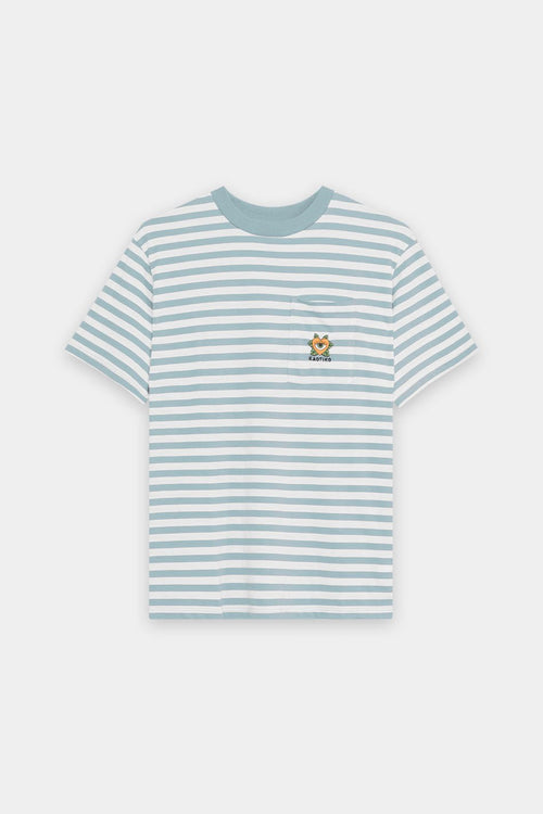Striped Heart T-Shirt Blue/Crude