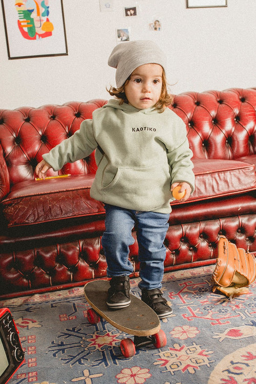 Sudadera Capucha Basic Fresh Green Kid