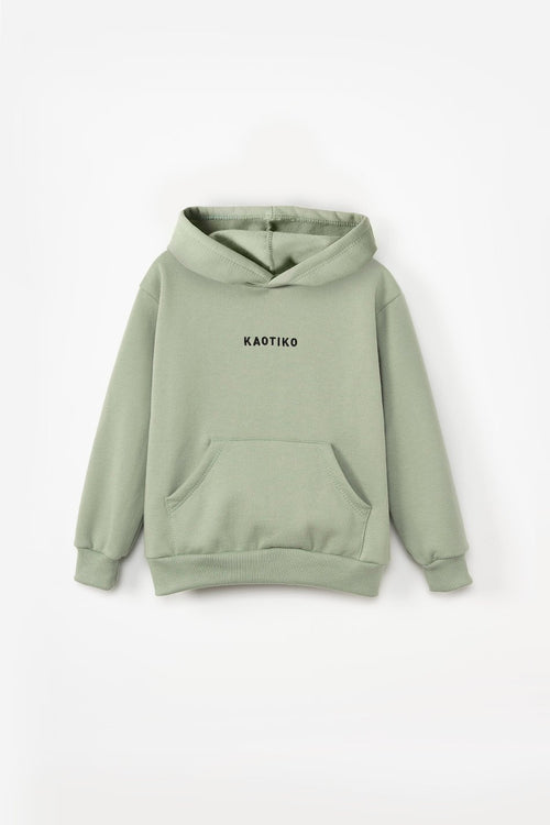 Sudadera Capucha Basic Fresh Green Kid