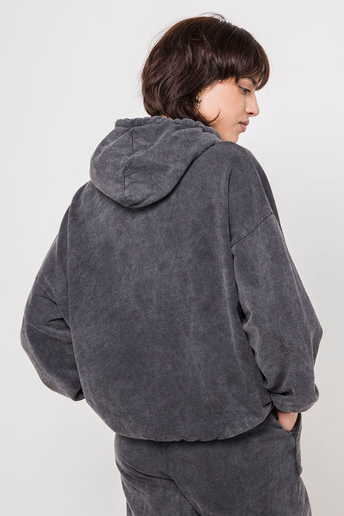 Sudadera Capucha Black Washed