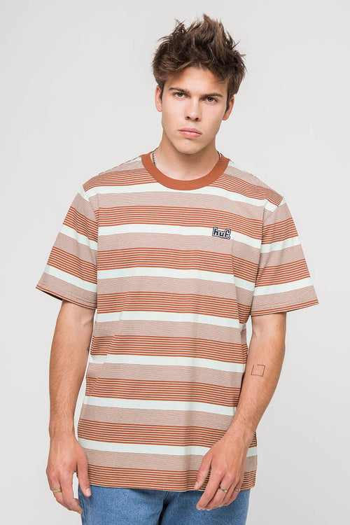 Huf with stripes Barkley Brown T-shirt