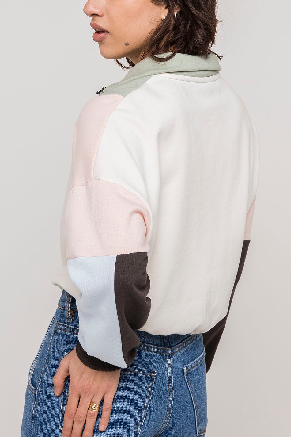 Crew Blondie Ivory/Fresh Green/Pink Sweatshirt
