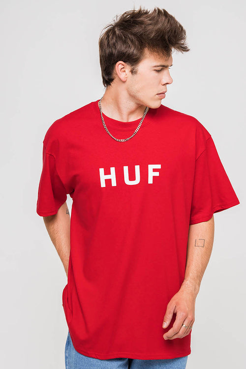 HUF OG Logo T-shirt rouge