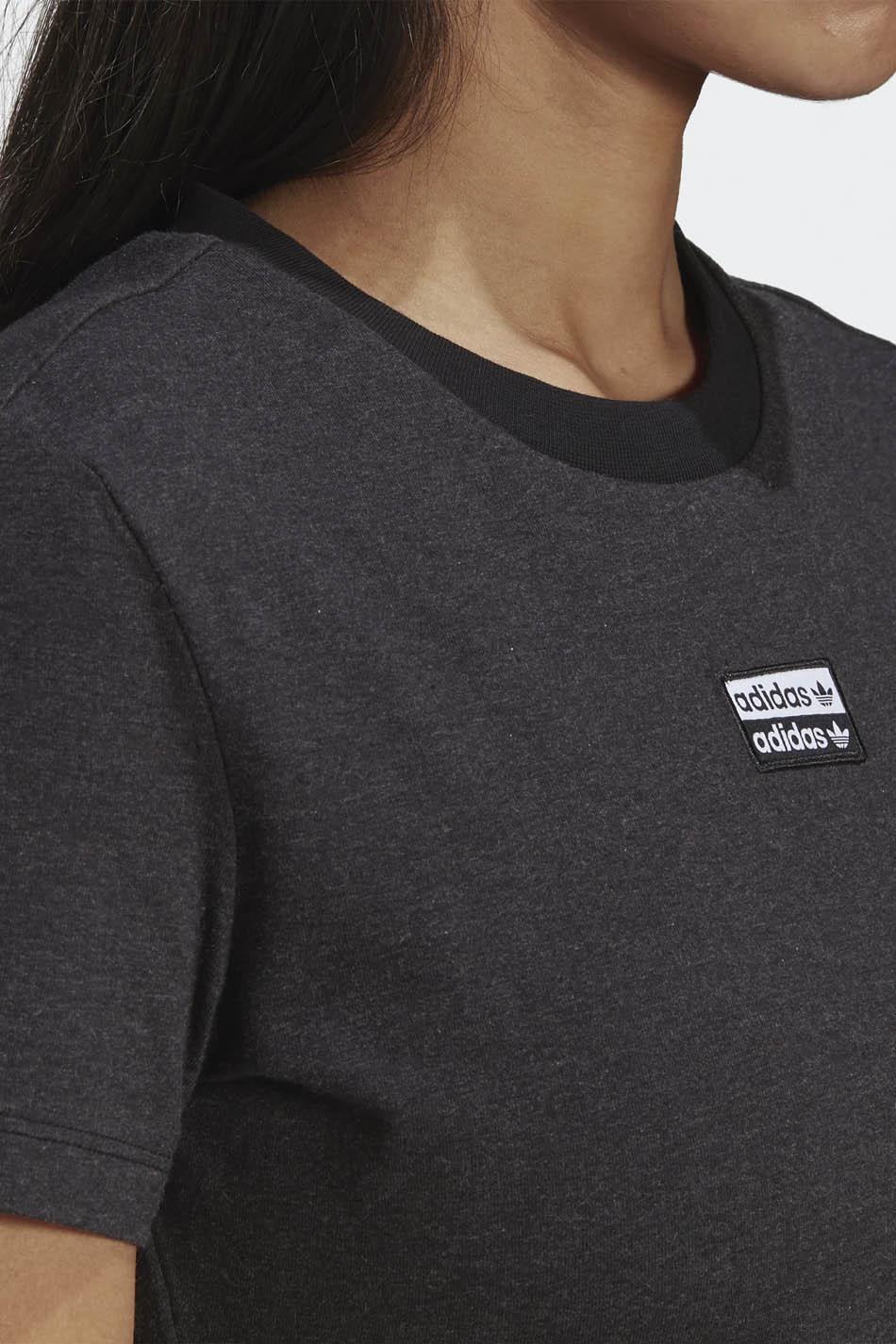 Camiseta Adidas Cropped Black Melange