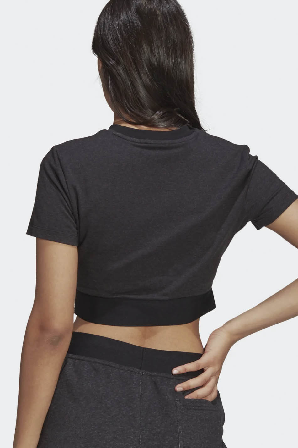 Camiseta Adidas Cropped Black Melange