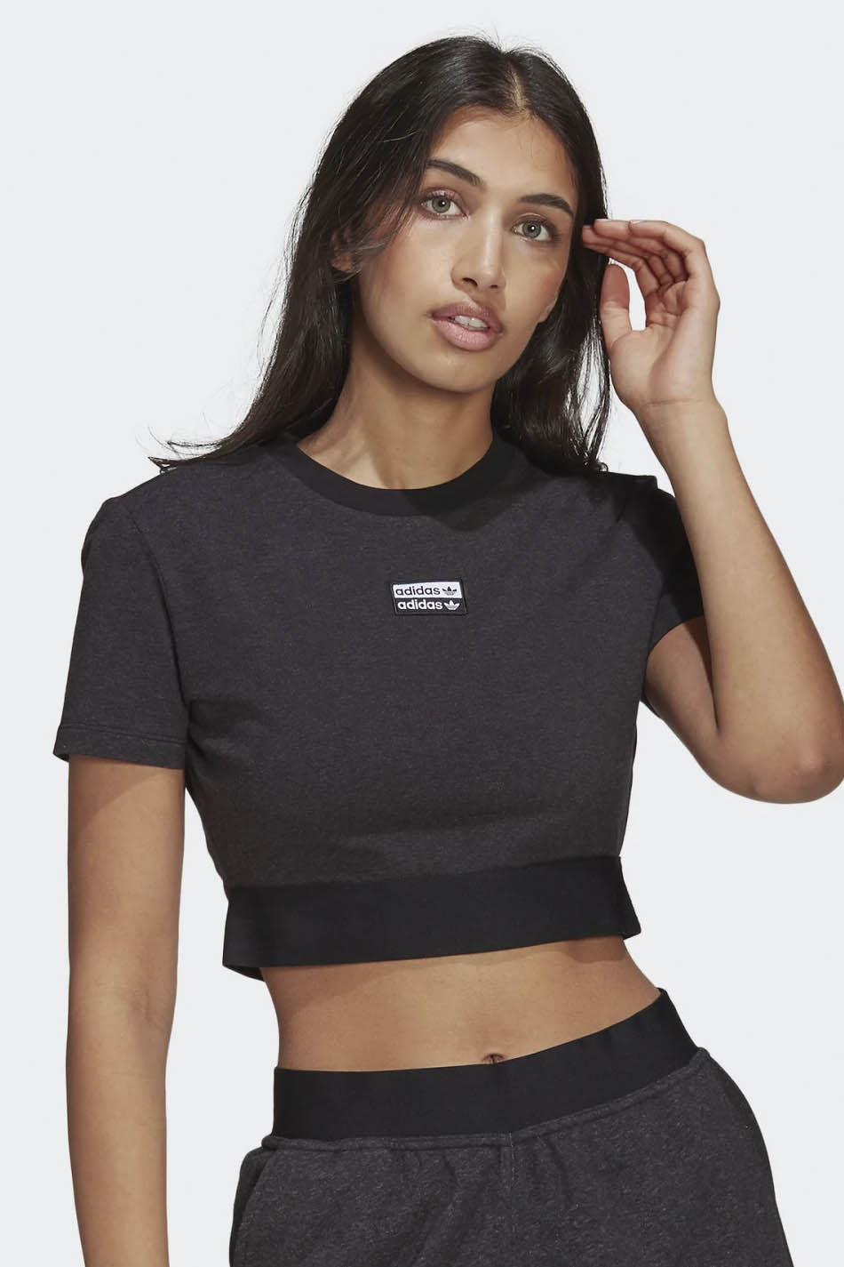 Camiseta Adidas Cropped Black Melange