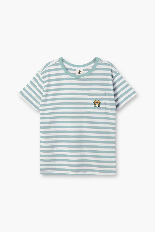 Blue Heart Striped T-shirt