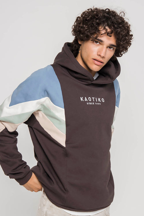Sudadera Capucha Ewan Gris/Azul/Marfil/Verde