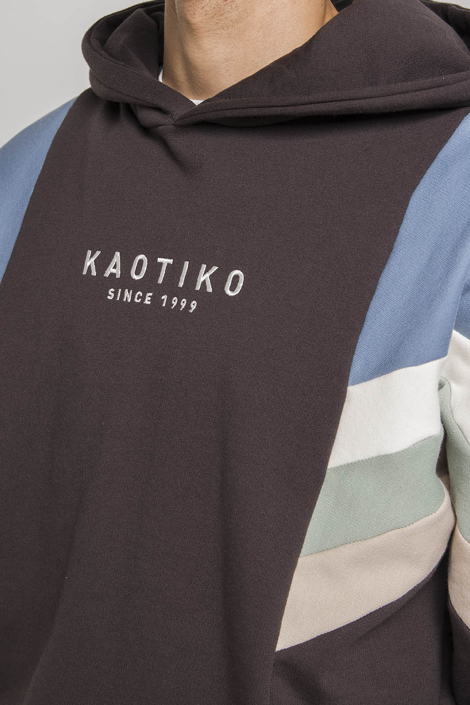 Sudadera Capucha Ewan Gris/Azul/Marfil/Verde