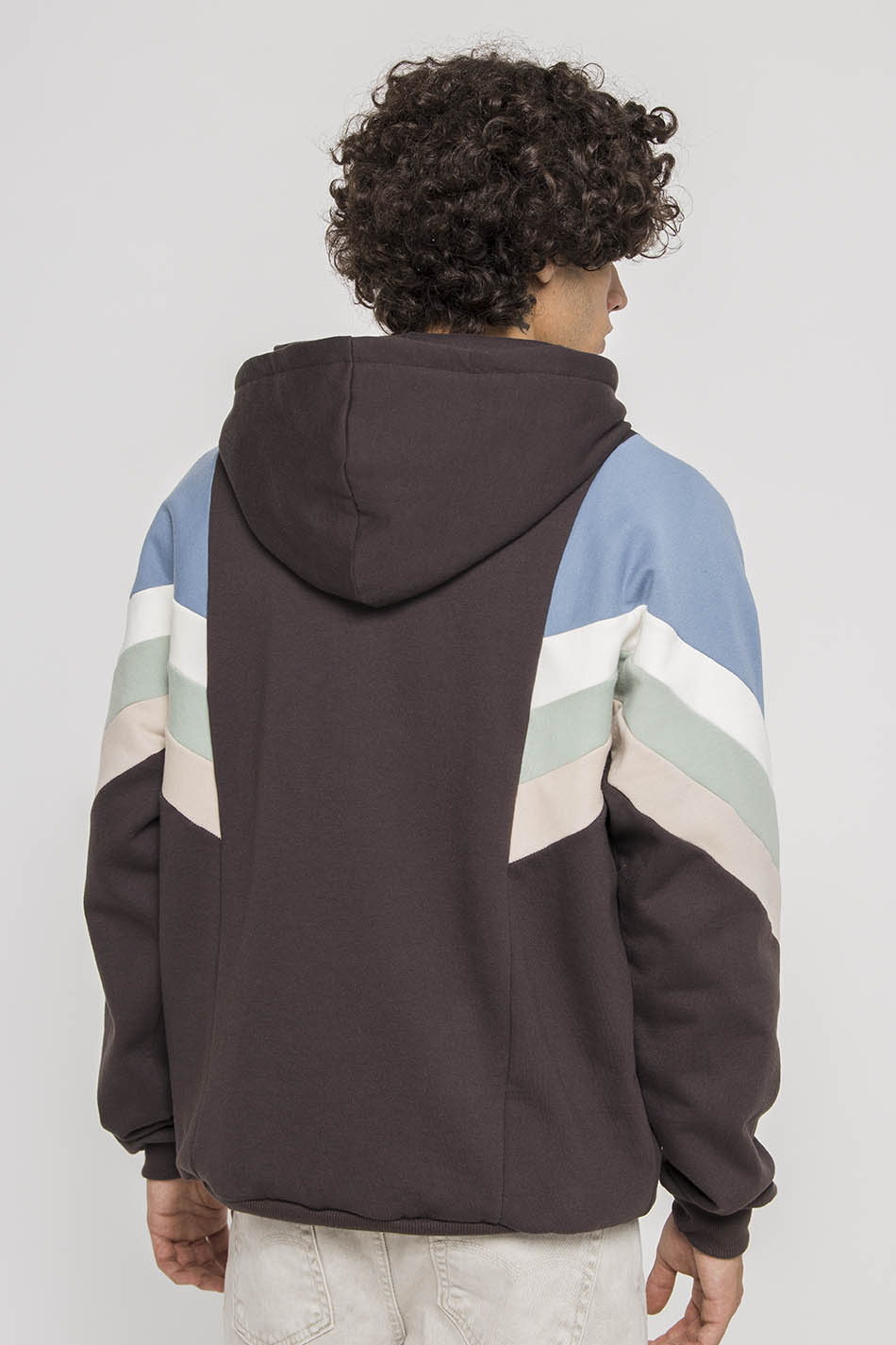 Sudadera Capucha Ewan Gris/Azul/Marfil/Verde