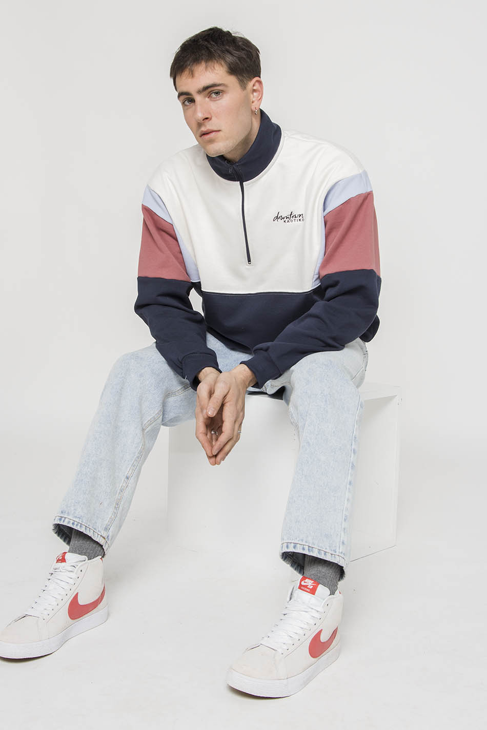 Sudadera Colin Marino/ Baby Blue/ Granate