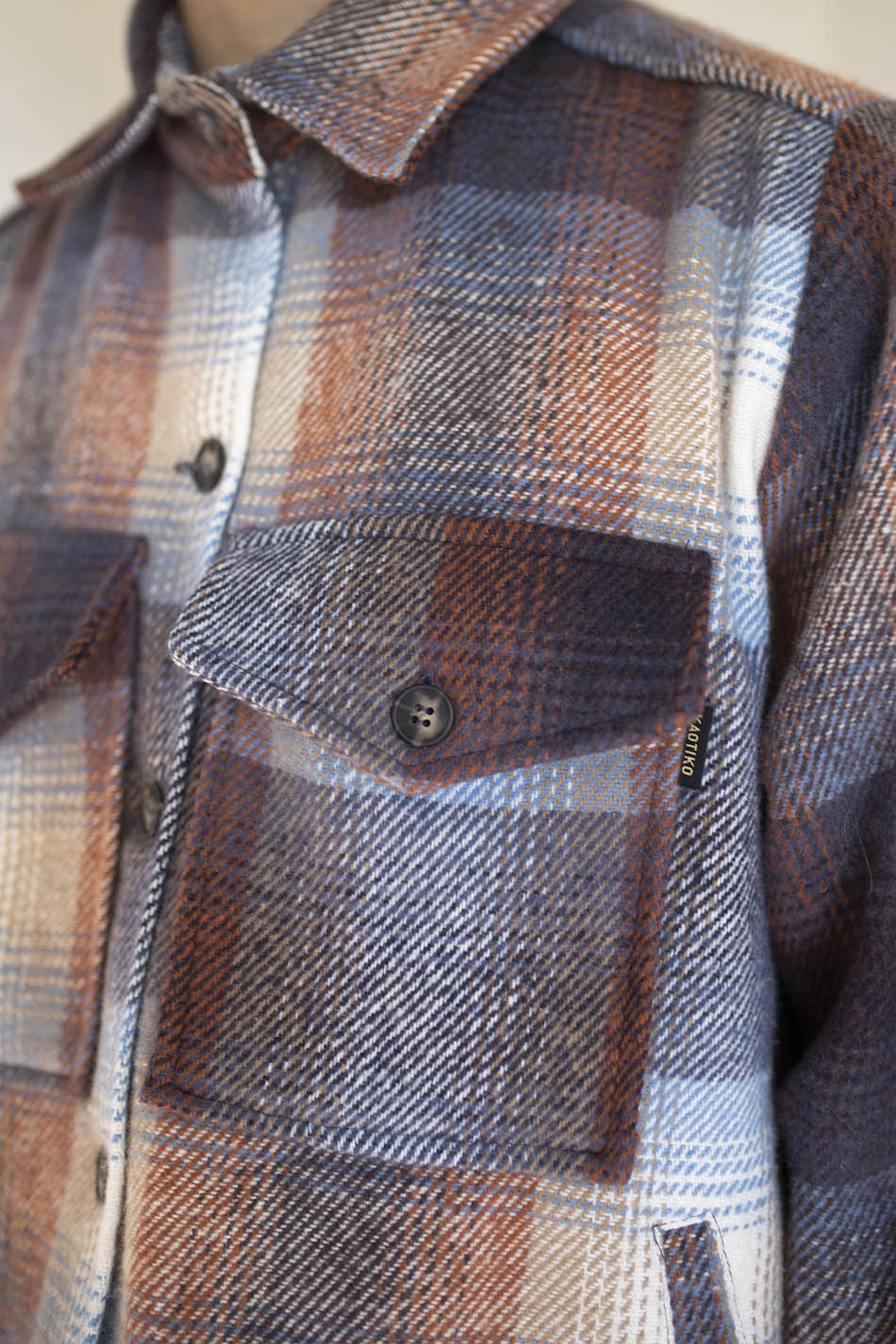 Brown/Sky Blue Check Overshirt