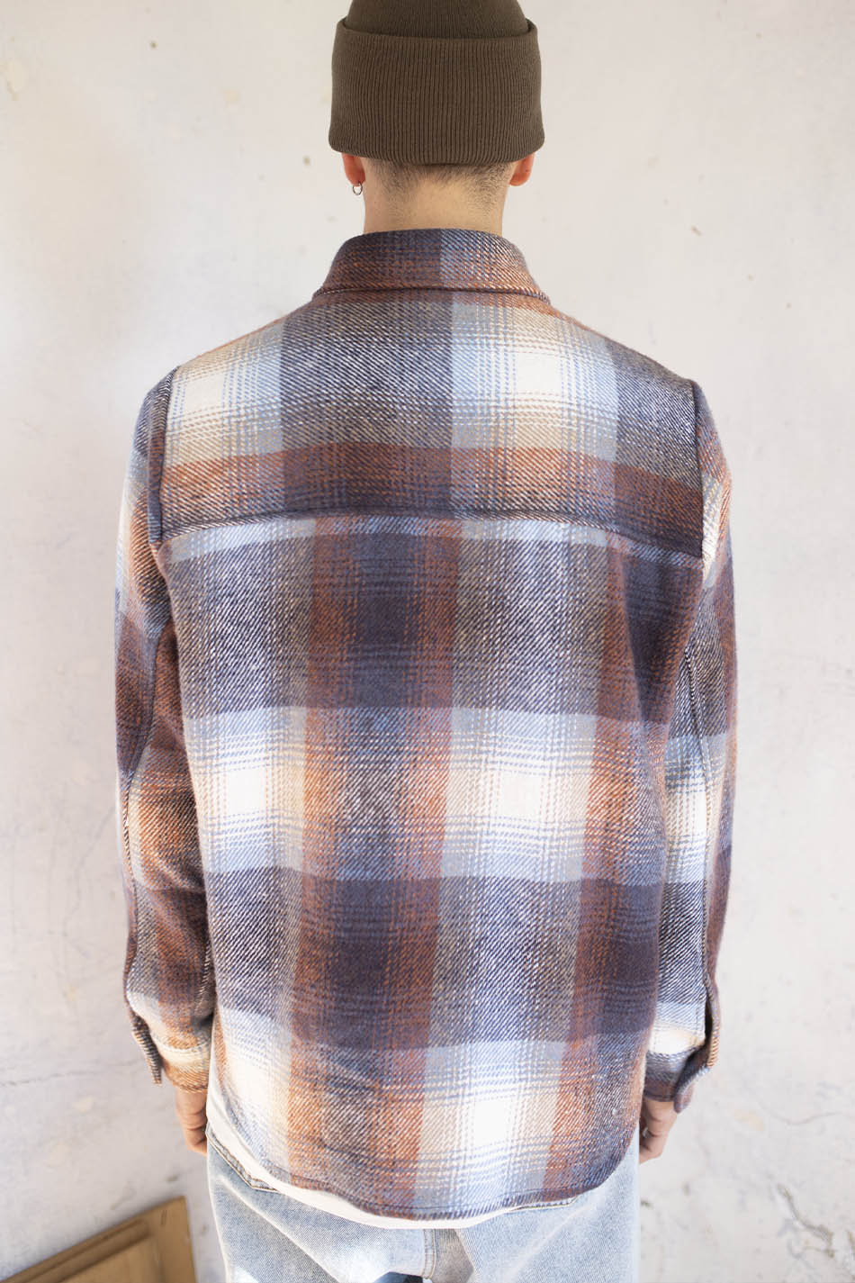 Brown/Sky Blue Check Overshirt