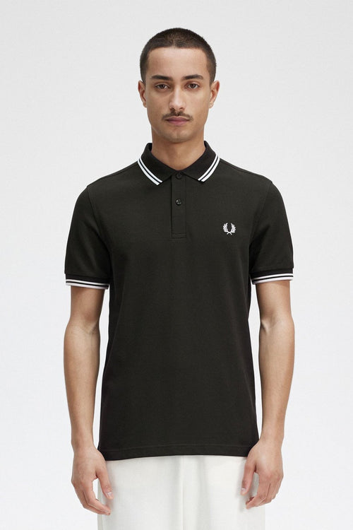 Polo Fred Perry Blanco/Negro