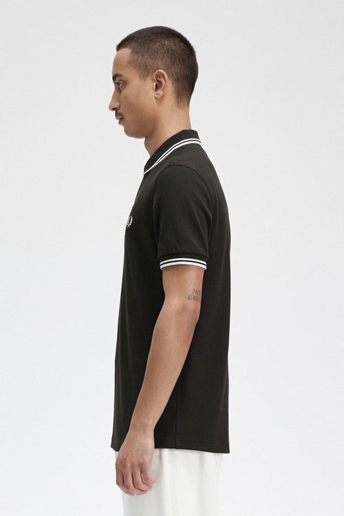 Polo Fred Perry Blanco/Negro