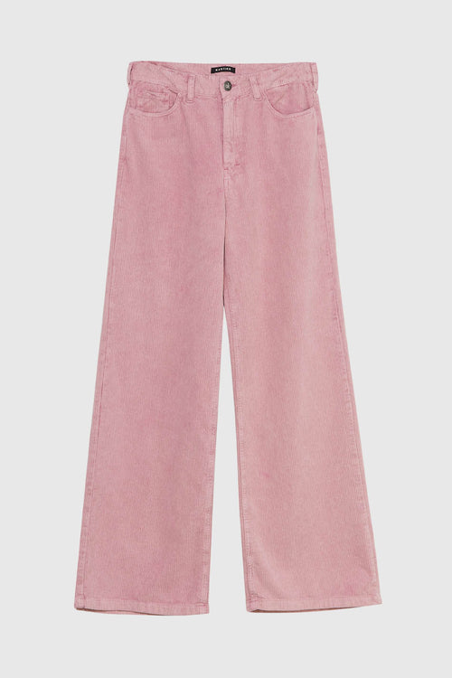 Pink Wide Leg Corduroy Trousers