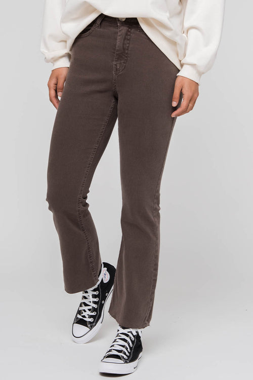 Brown Kick Flare Trousers