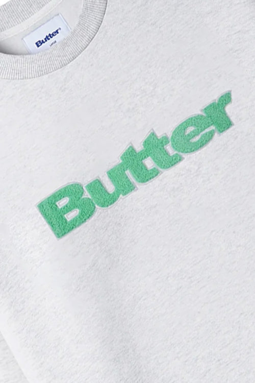 Sudadera Butter Goods Chenille Applique Crew Ash Grey