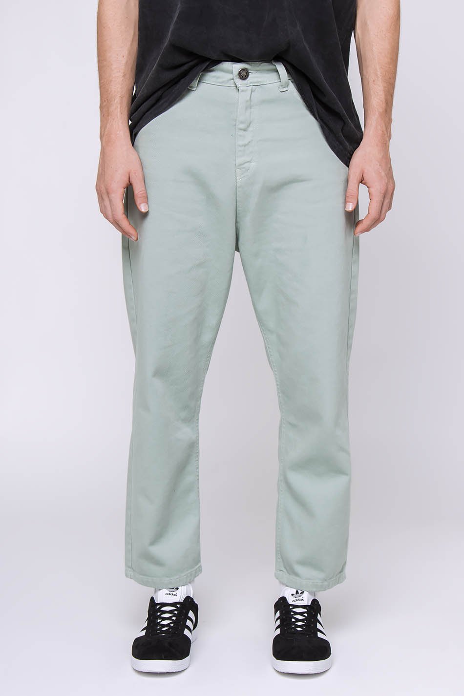 Pantalón Regular Cropped Denim Green