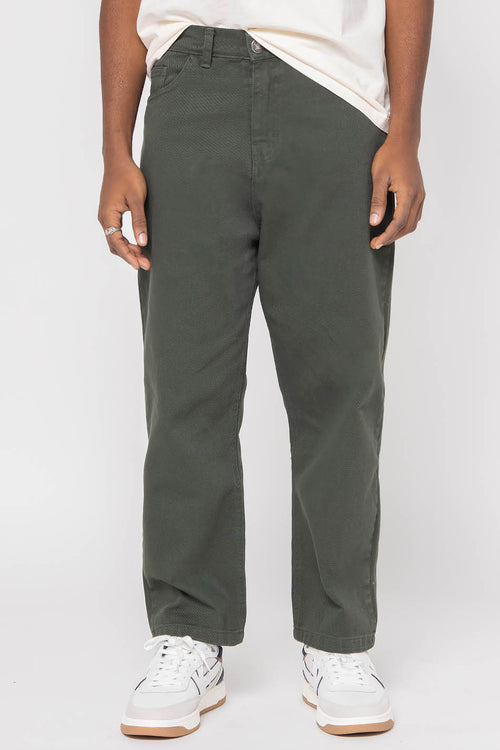 Dark Army Regular Cropped Trousers