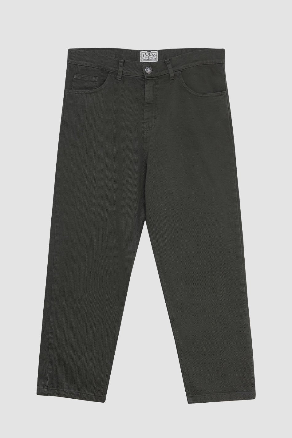 Dark Army Regular Cropped Trousers