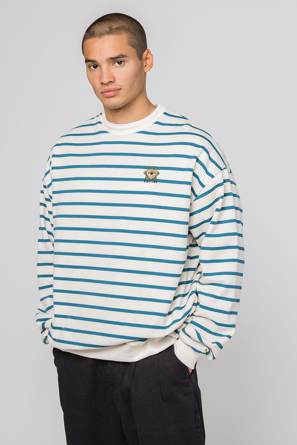 Blue Heart Stripes Sweatshirt