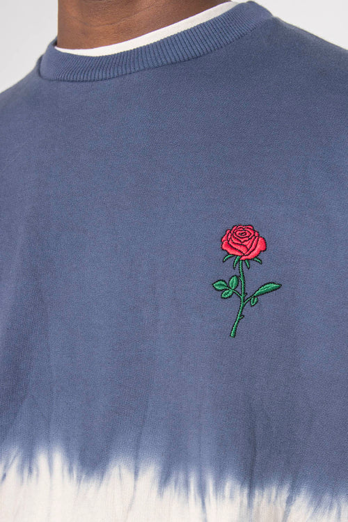 Tie Dye Rose Sweatshirt in Indigoblau