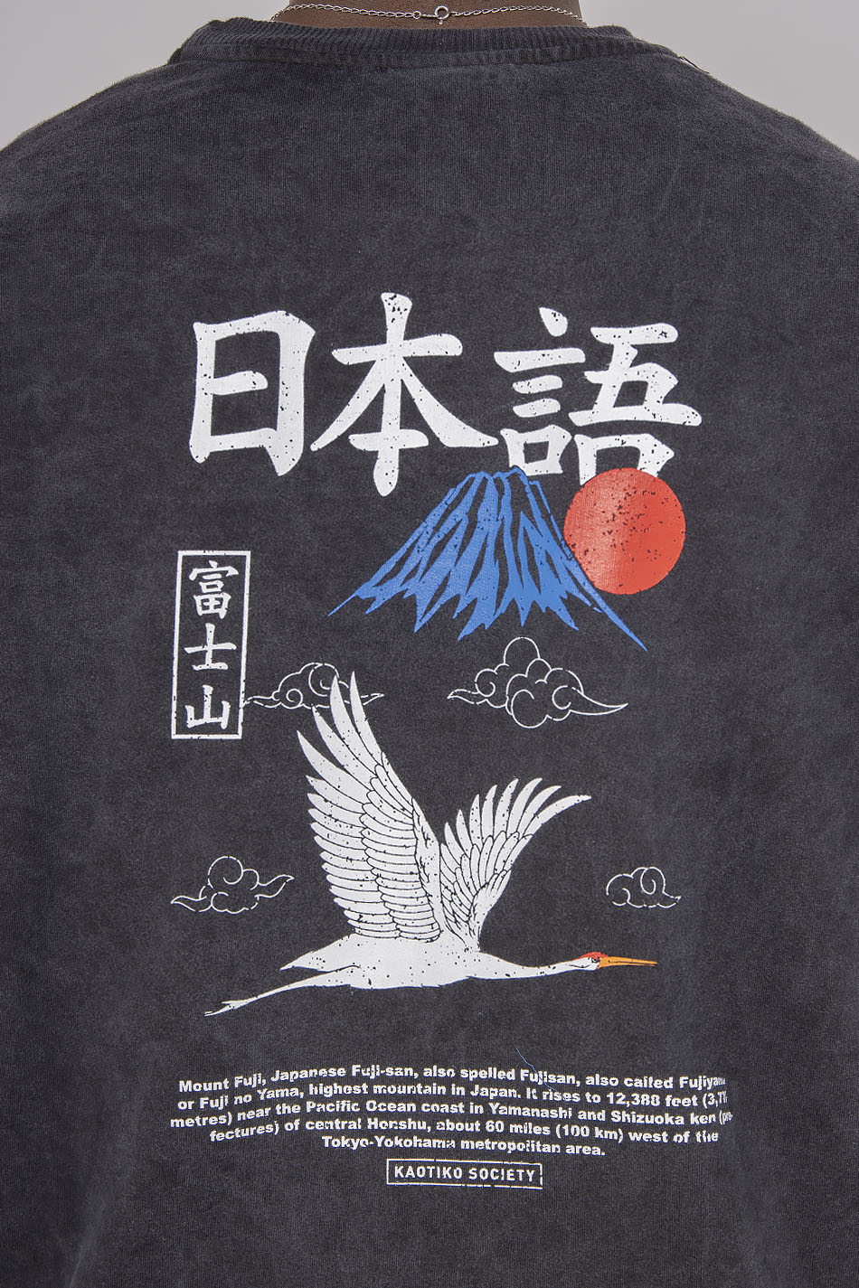 Black Washed Heron Japan Sweatshirt