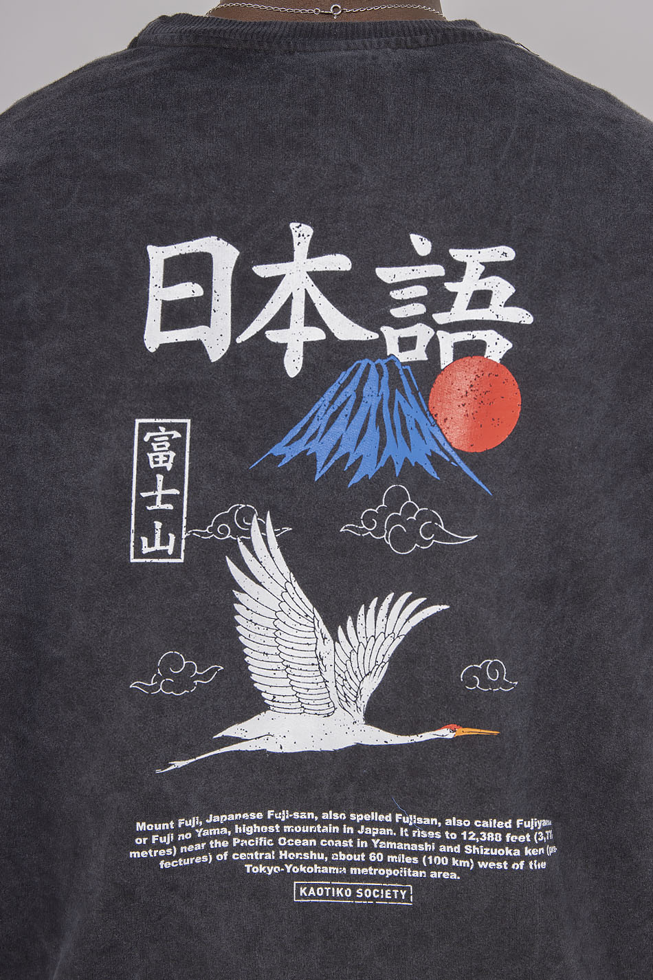 Sudadera Washed Heron Japan Black