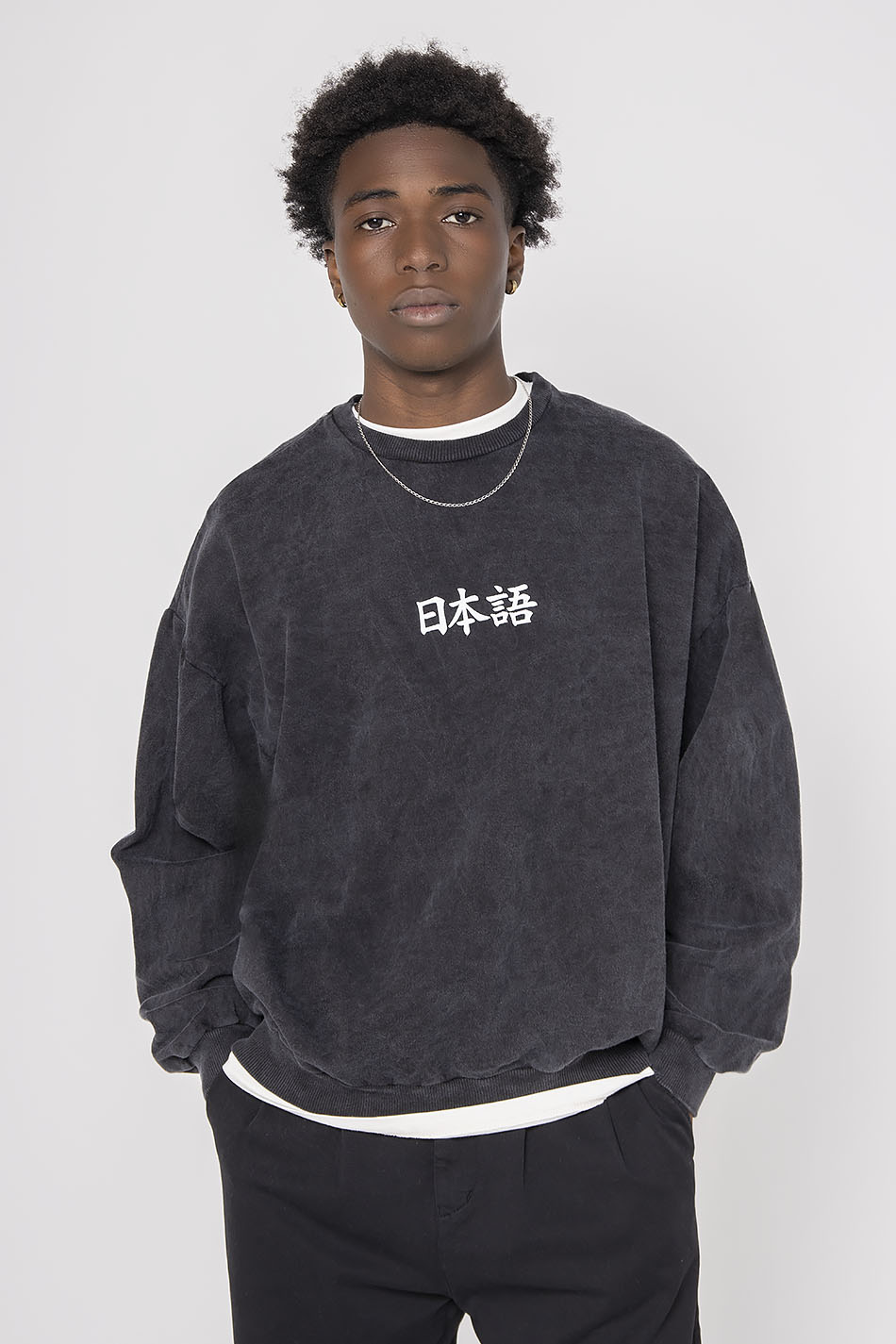 Sudadera Washed Heron Japan Black