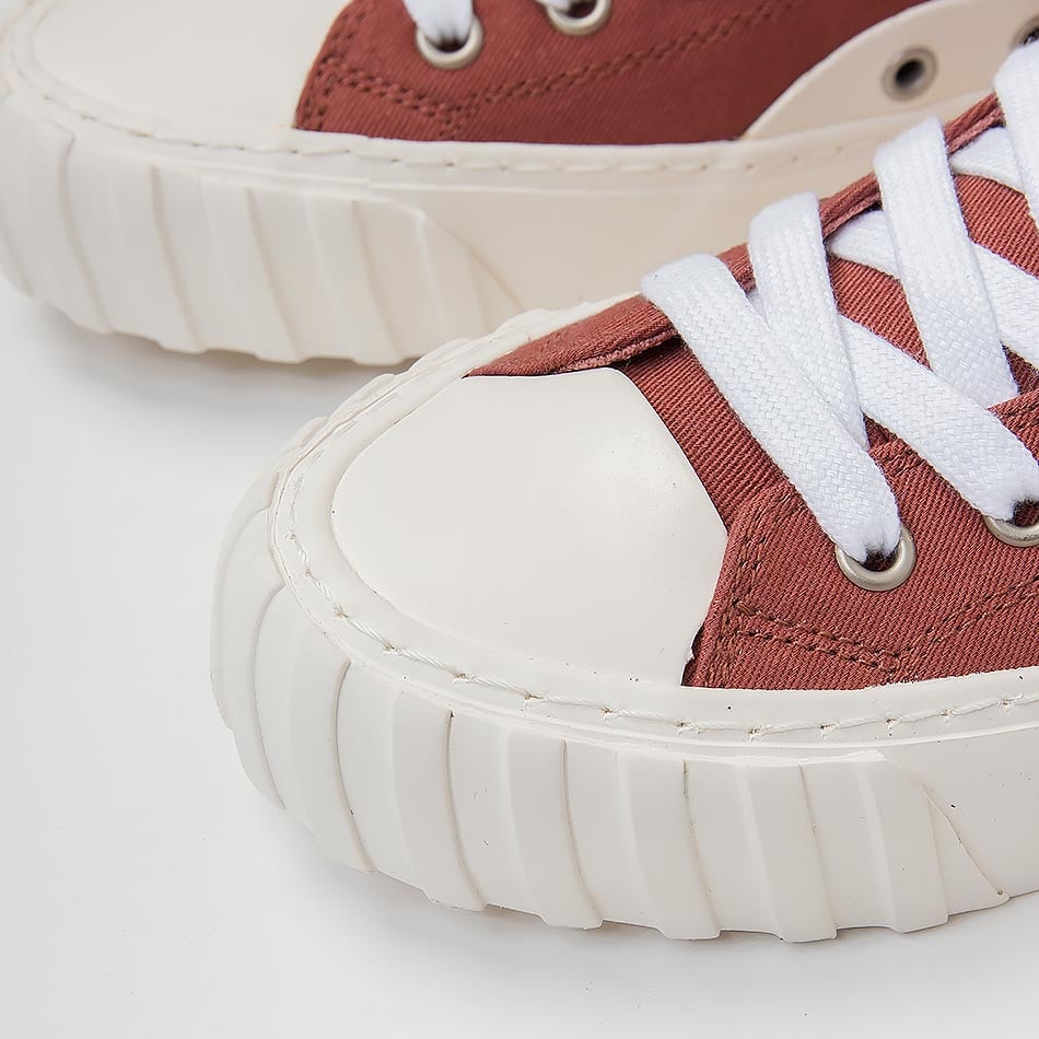 Baskets Kaotiko Keoni Taille 42 - Hautes, Cuir Et Textile, Couleur Soft Burgundy