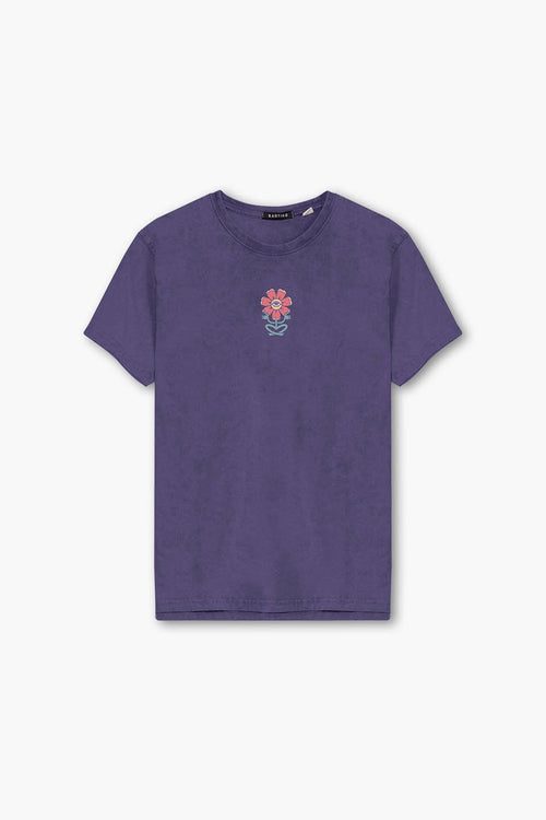 Dark Lilac Flower Eye Washed T-Shirt