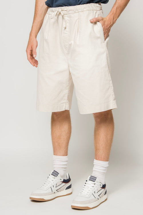 Bermuda Relaxed Canvas Pinzas Ivory