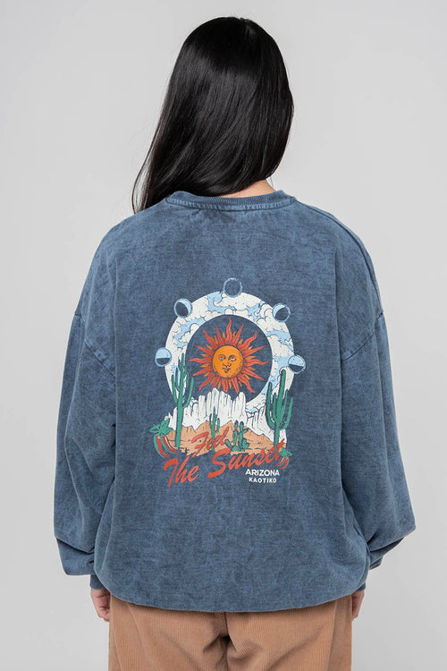 Sudadera Washed Sunset Navy