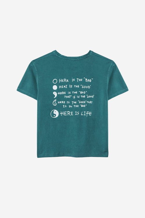 Camiseta Washed Here Is Life Albahaca