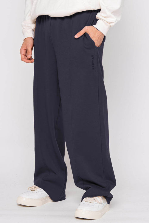 Navy Wide Leg Jogging Bottoms