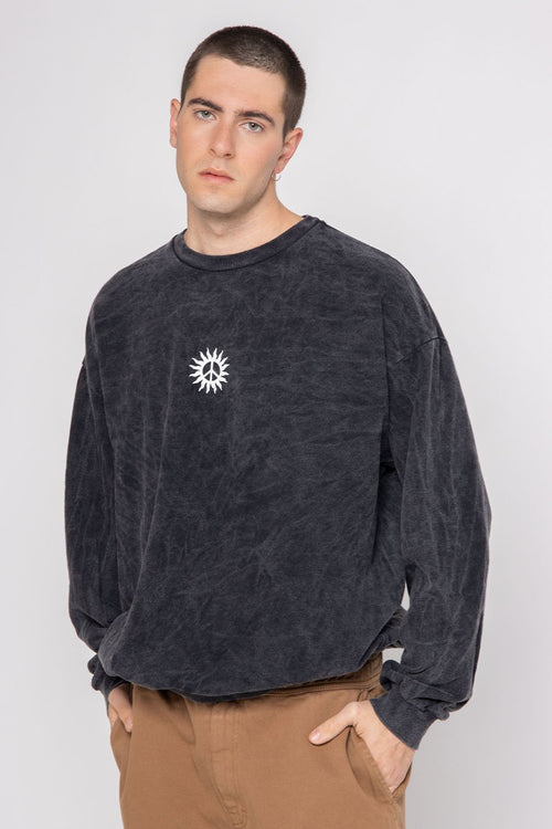 Washed Celestial Disorder Black Sweatshirt