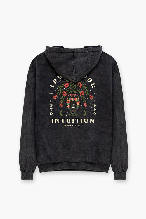 Black Trust Your Intuition Washed Sweatshirt