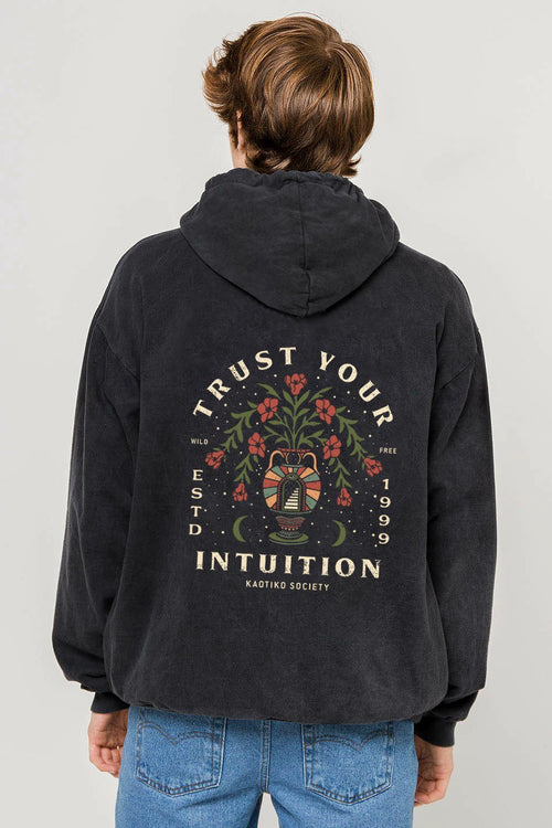 Black Trust Your Intuition Washed Sweatshirt