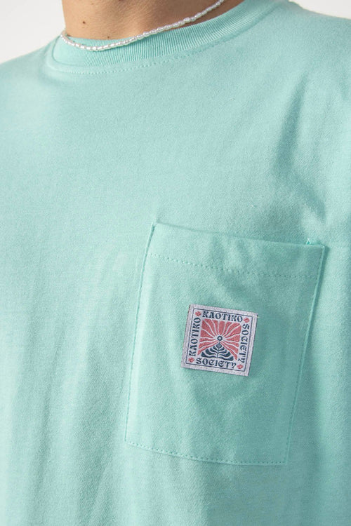 Camiseta Pocket Flower Society Sea Green