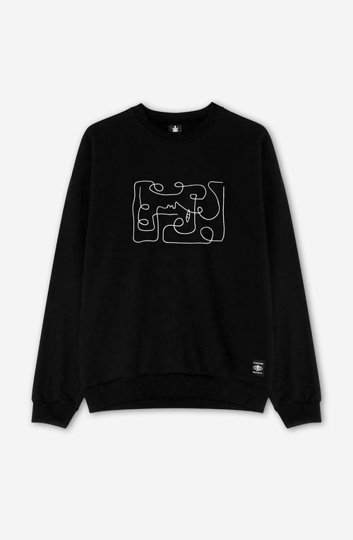 Abstract Face Black Sweatshirt