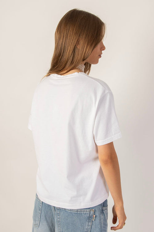 Washed Mouth White T-Shirt
