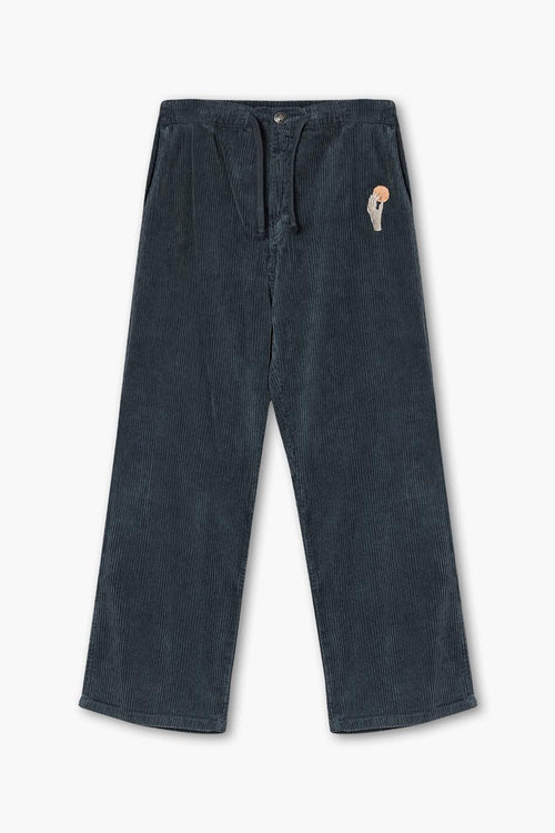 Bluish-Grey Corduroy Casual Trousers