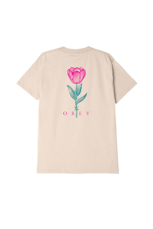 Cream Obey Barbwire Flower T-shirt
