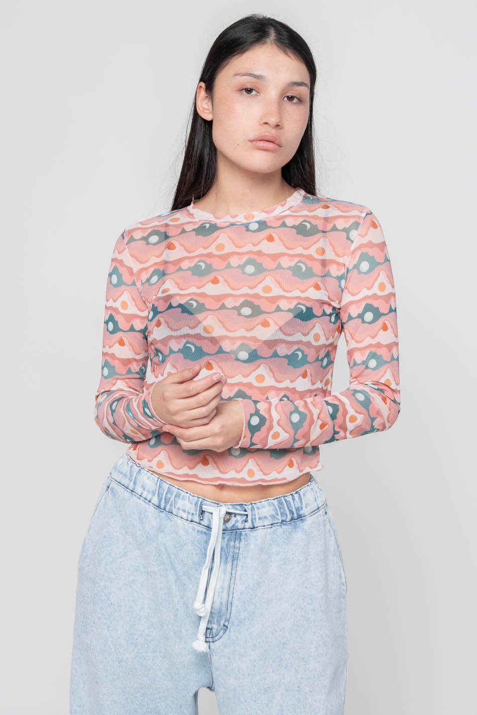 Pink Jasper Tulle Top
