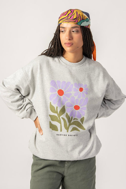 Grey Fleurs Sweatshirt